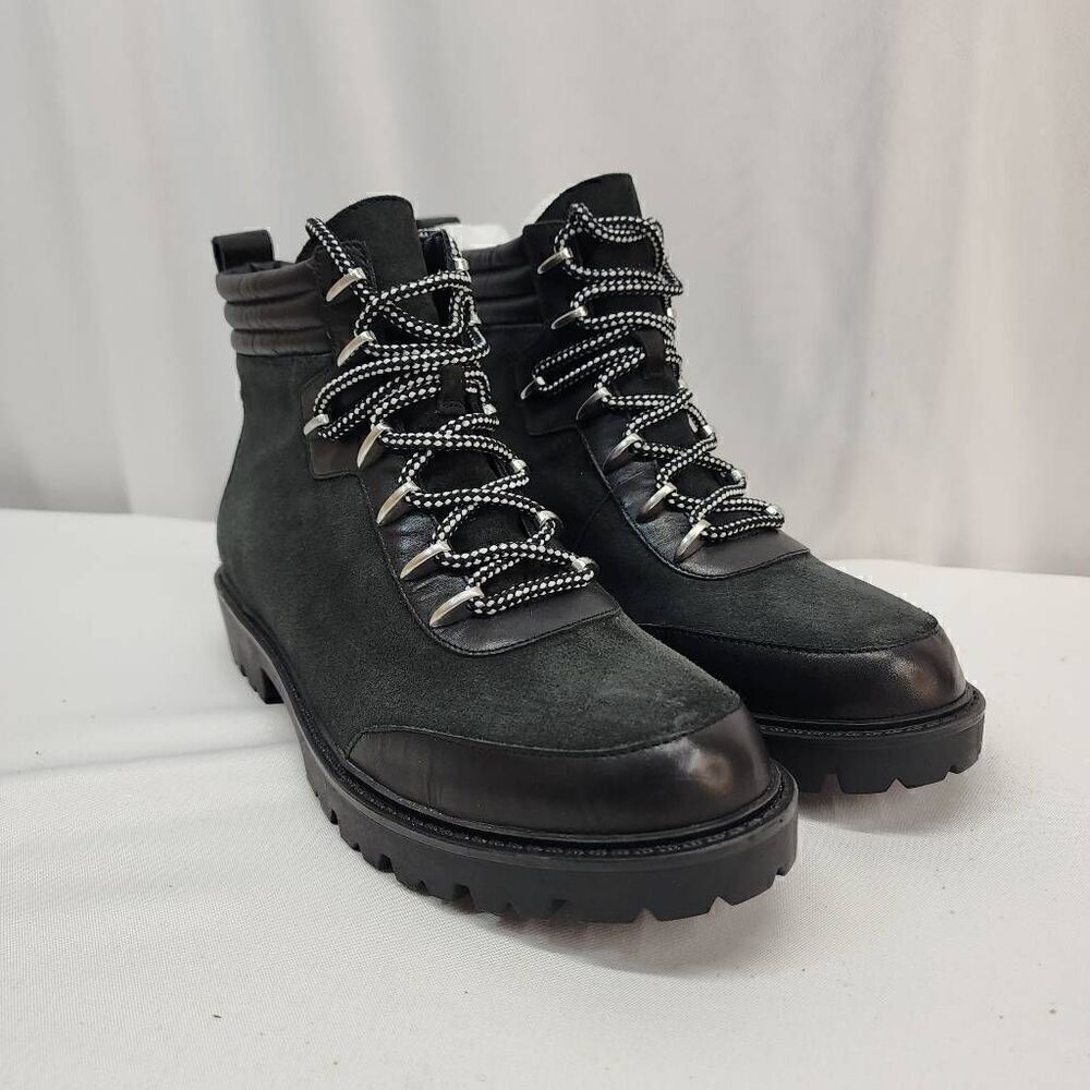 Charles David Size 9 Revolve Oxford Black Suede Lace Up Boots, Women's A